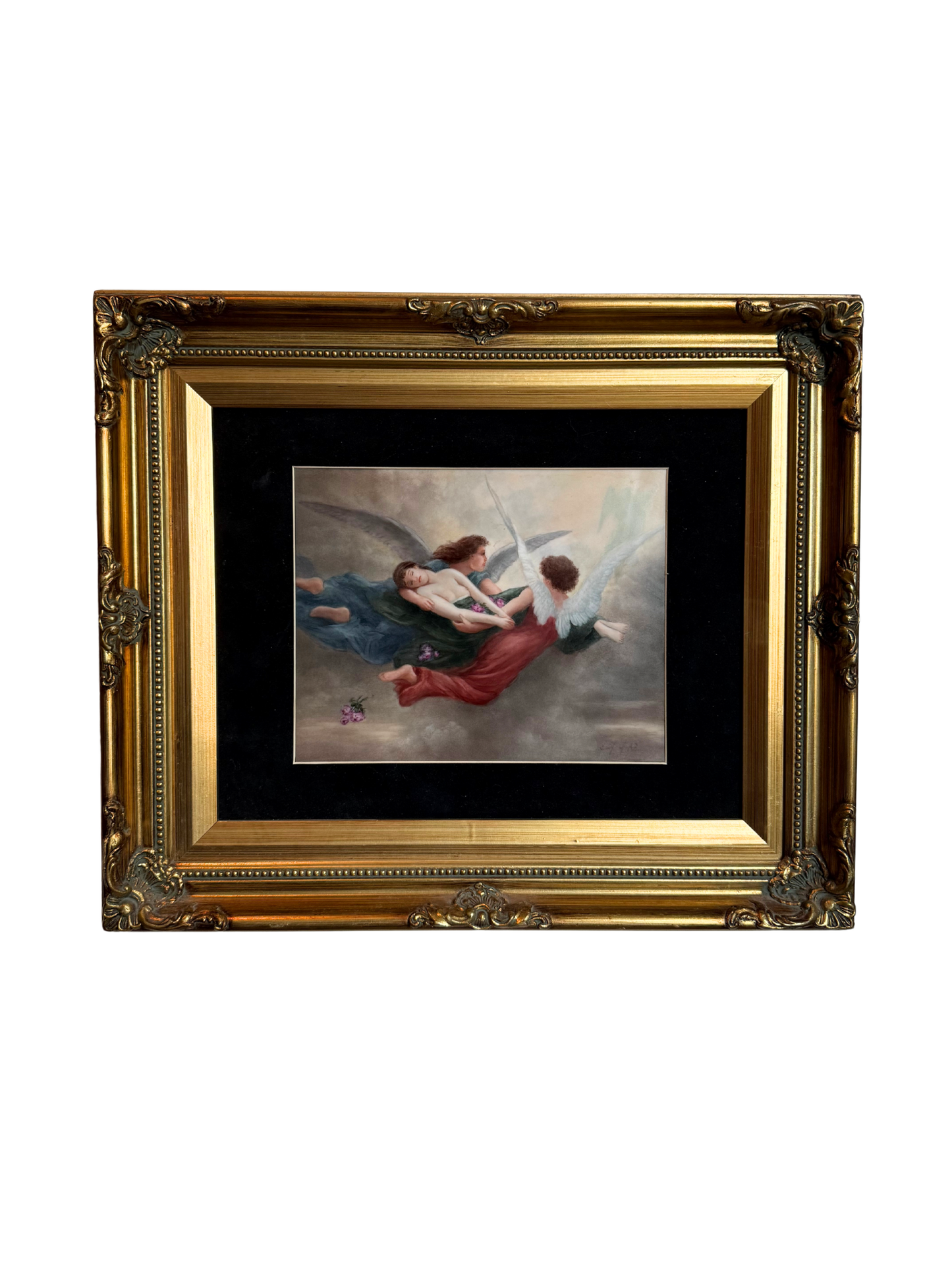 The Soul Carried to Heaven Painting on Porcelain