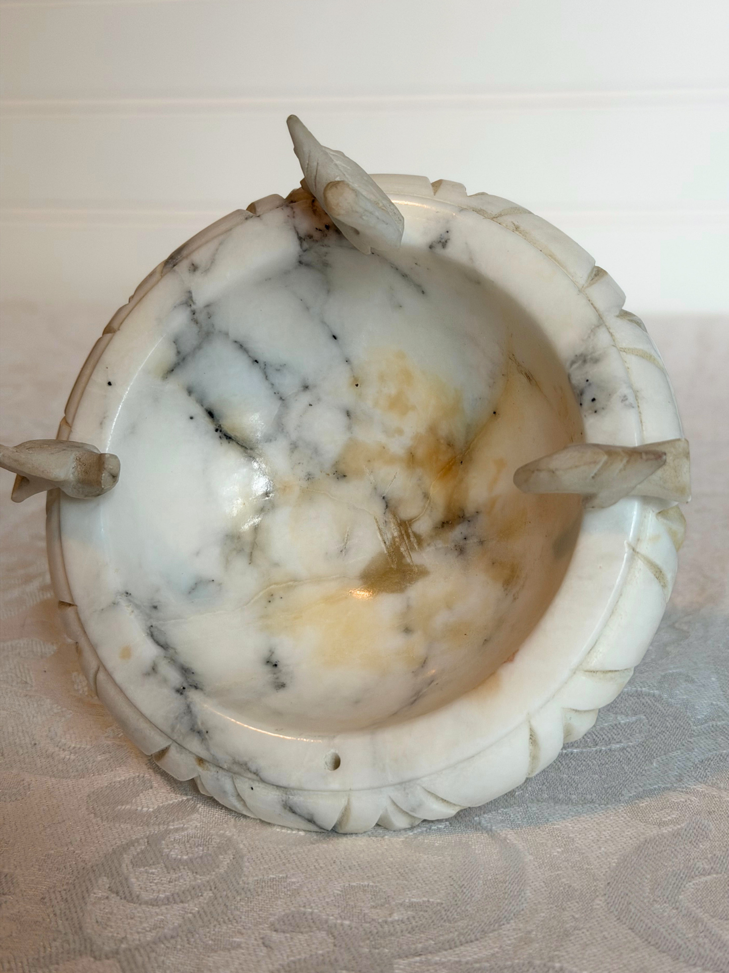Italian Alabaster Bird Bath