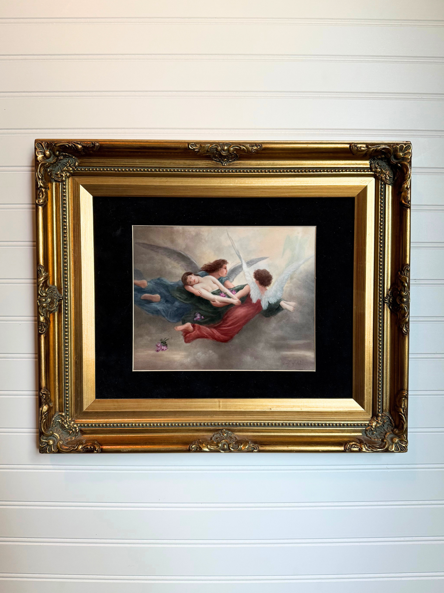 The Soul Carried to Heaven Painting on Porcelain