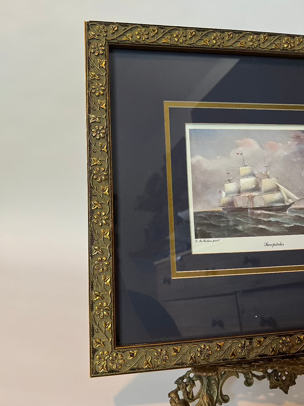 Ornate Frame with Vintage Sweepstakes Print