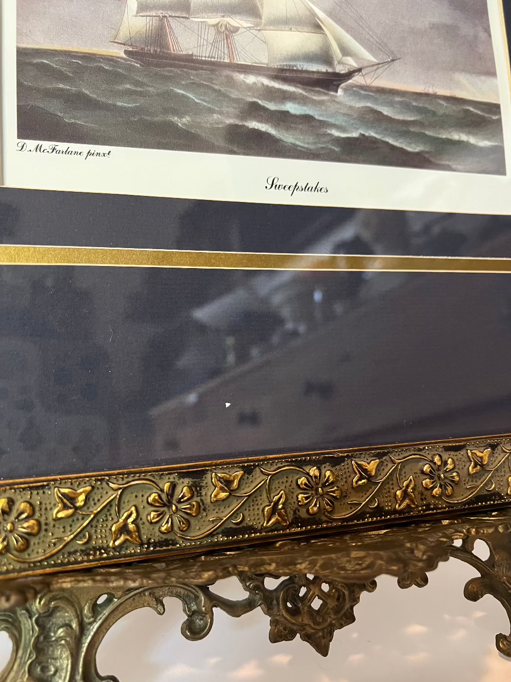 Ornate Frame with Vintage Sweepstakes Print