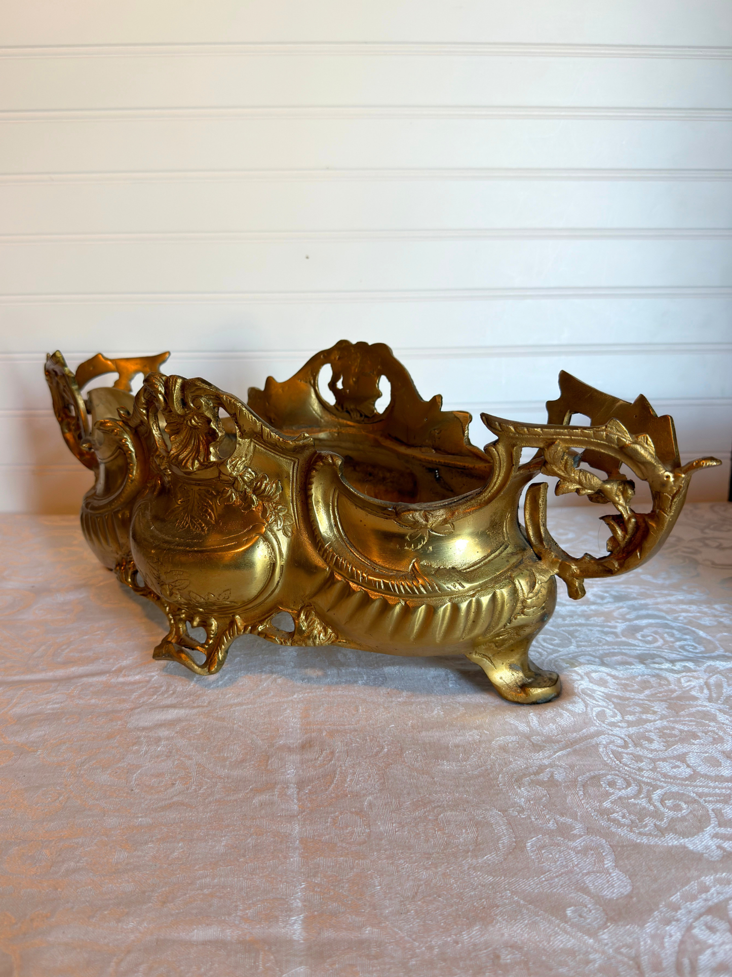 Ornate Brass Jardiniere
