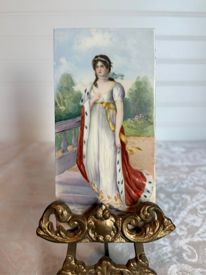 Portrait of Queen Louise Painting on Porcelain with Easel