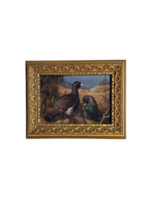 Framed Landscape with Birds Print
