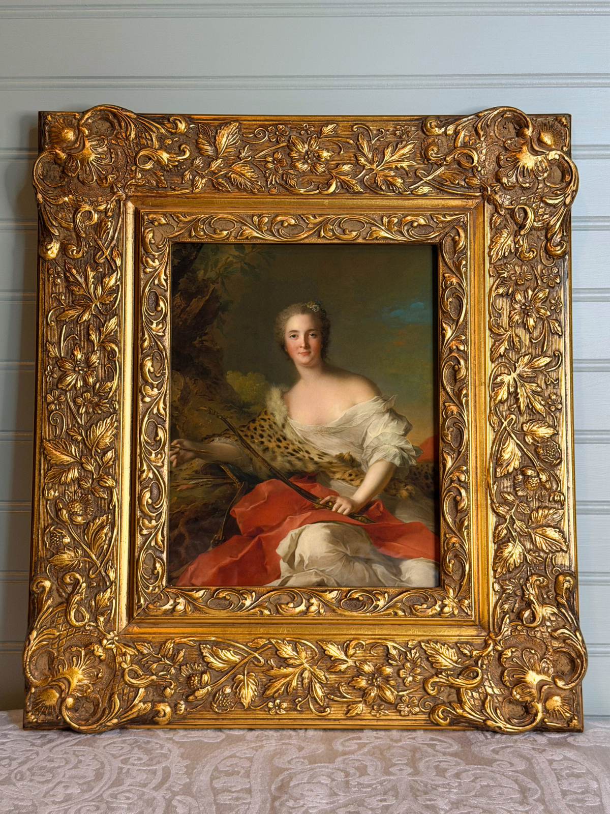 Framed Portrait of Madame Bonnier de la Mosson as Diana Giclee Print