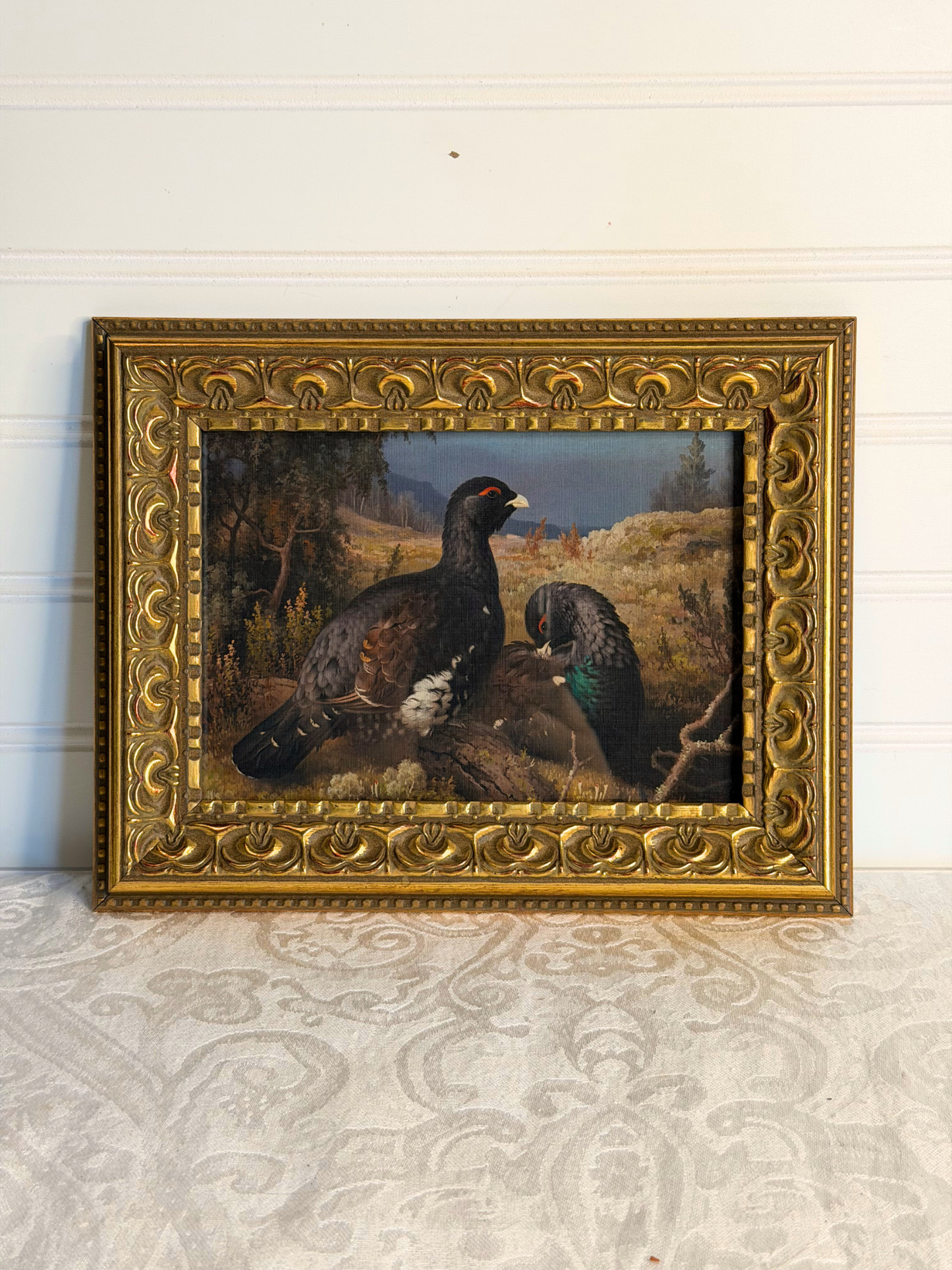 Framed Landscape with Birds Print