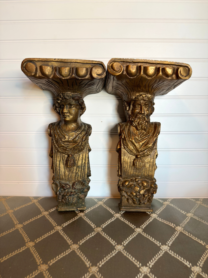 Pair of Neoclassical Wall Shelves