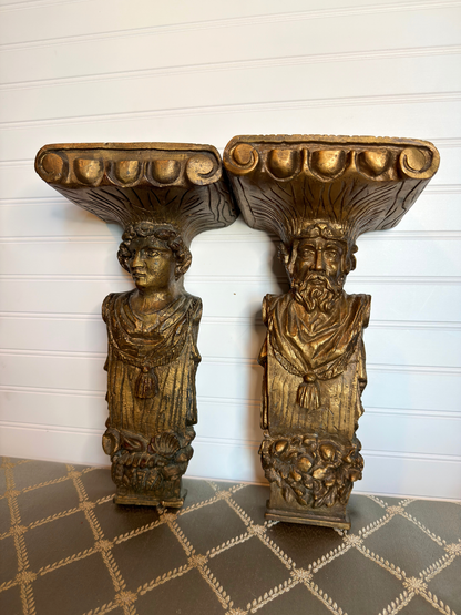 Pair of Neoclassical Wall Shelves