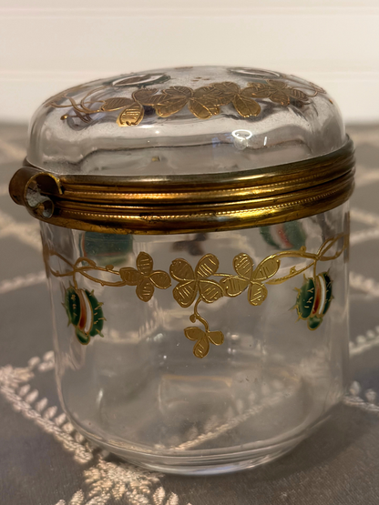 Hand-painted Enameled Glass Jewelry Box
