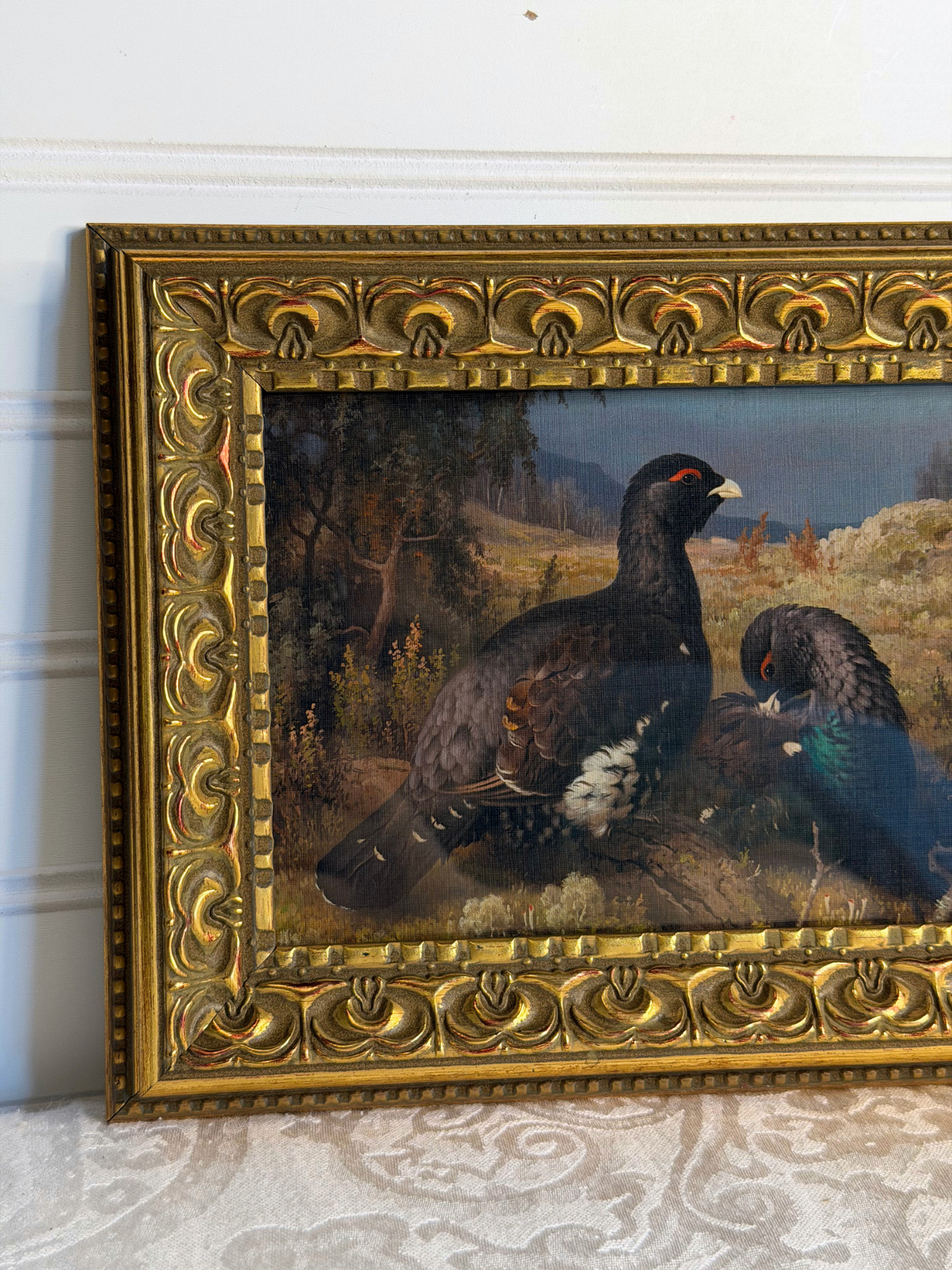 Framed Landscape with Birds Print