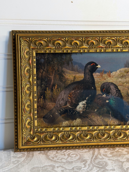 Framed Landscape with Birds Print