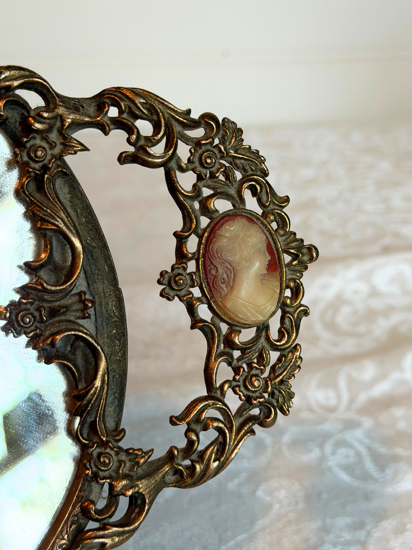 Ormolu Cameo Mirror Tray