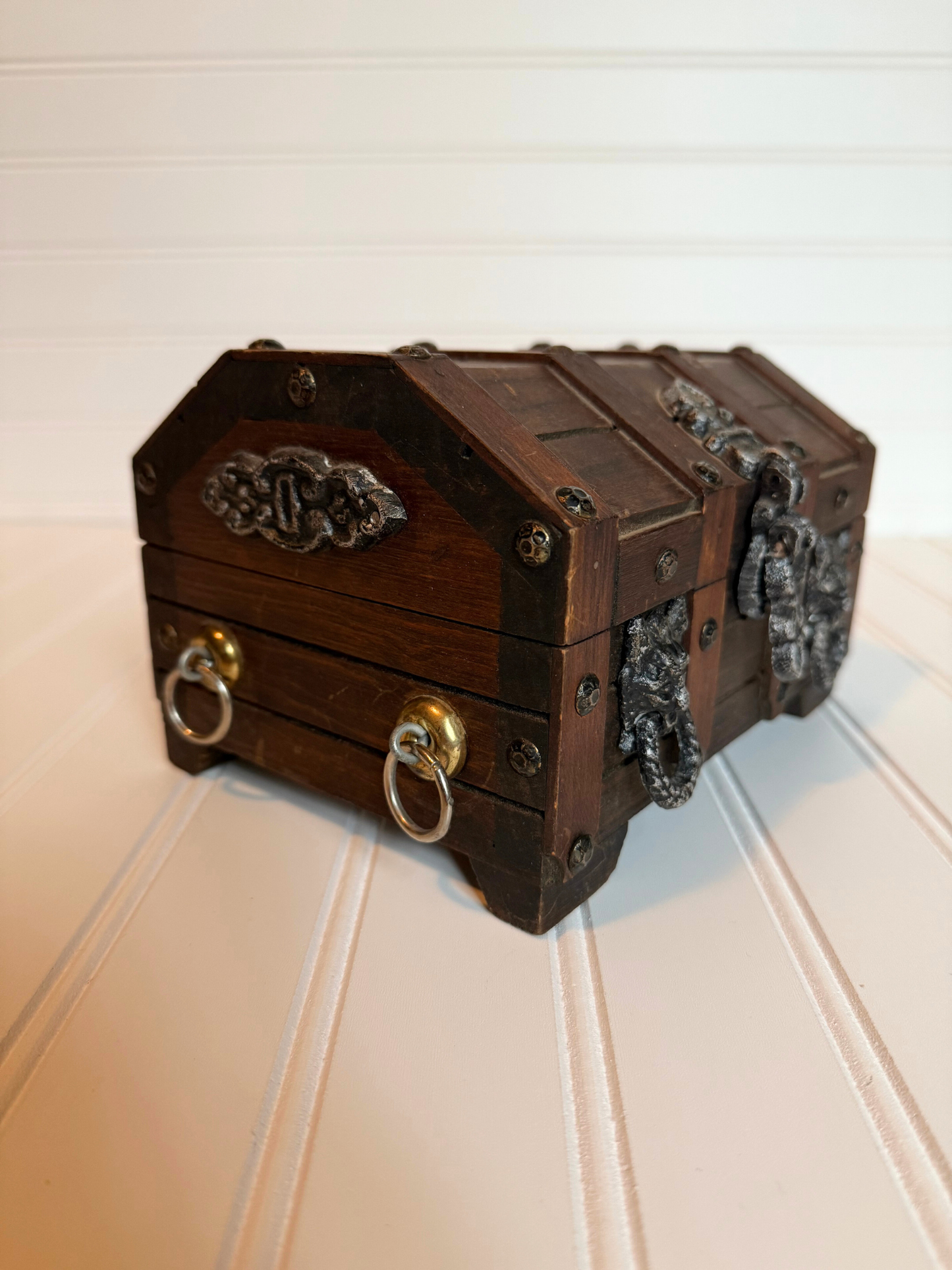 Wood & Silver Treasure Chest