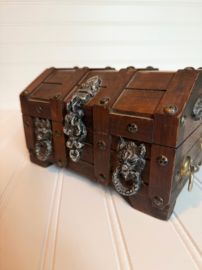 Wood & Silver Treasure Chest