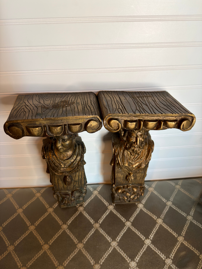 Pair of Neoclassical Wall Shelves