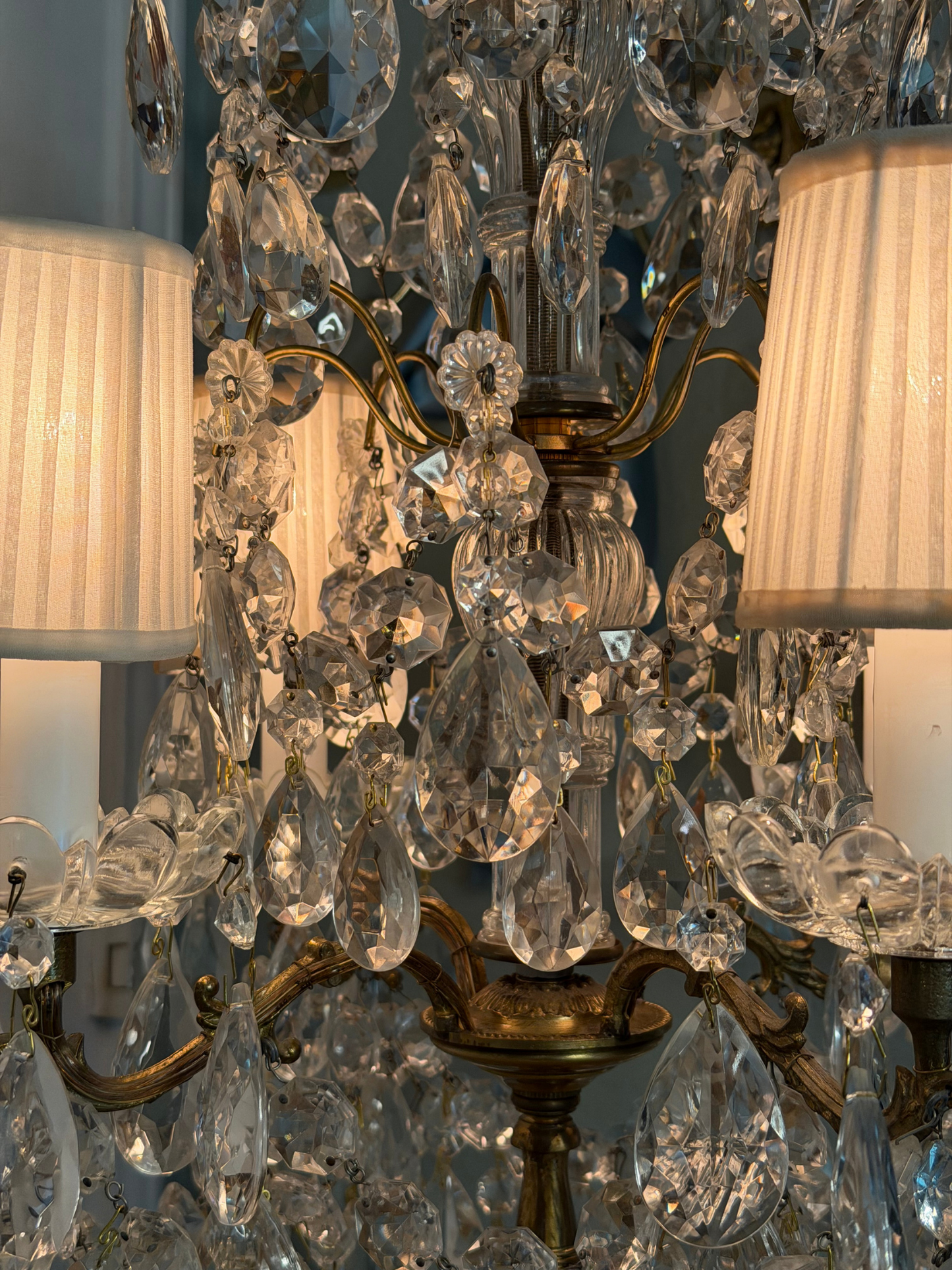 Brass & Crystal Tabletop Chandlier #1