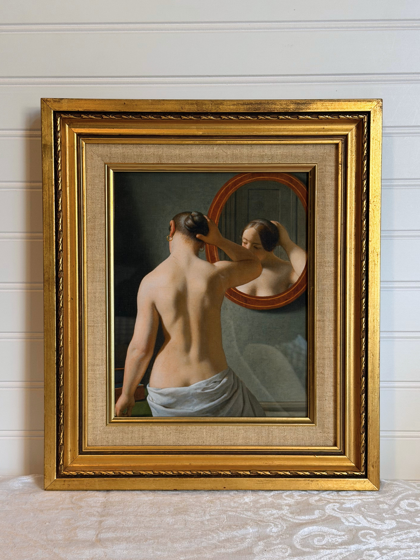 Framed Woman in Front of Mirror Print