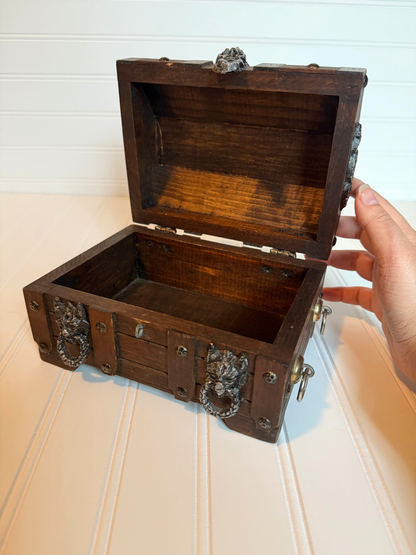 Wood & Silver Treasure Chest