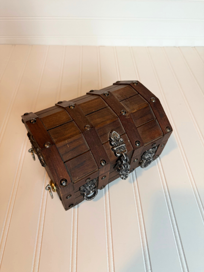 Wood & Silver Treasure Chest