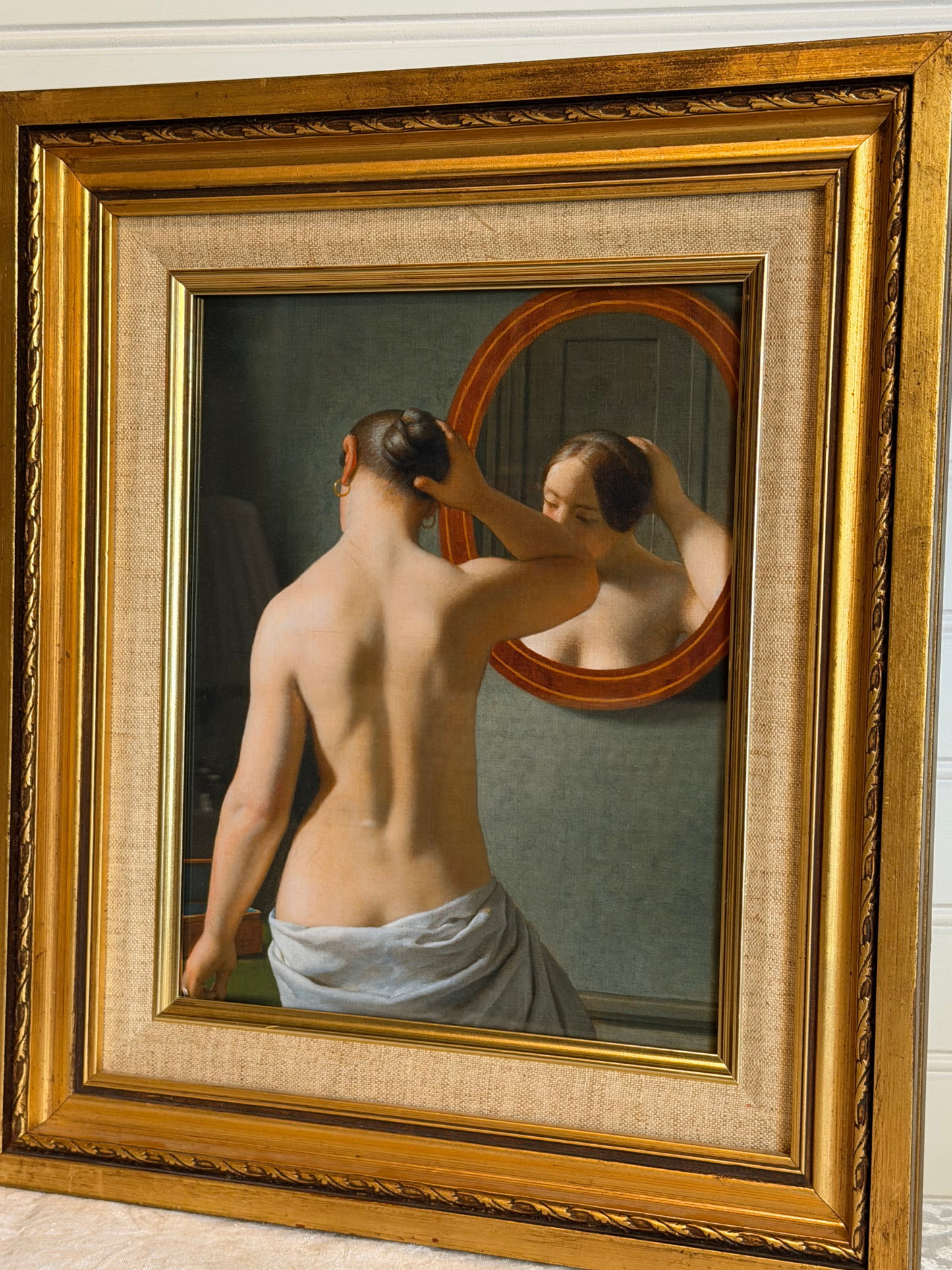 Framed Woman in Front of Mirror Print