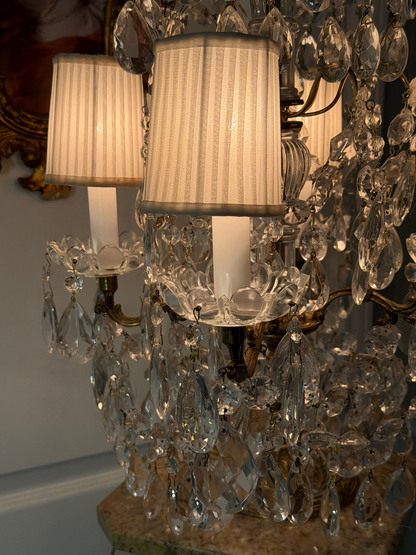 Brass & Crystal Tabletop Chandlier #1