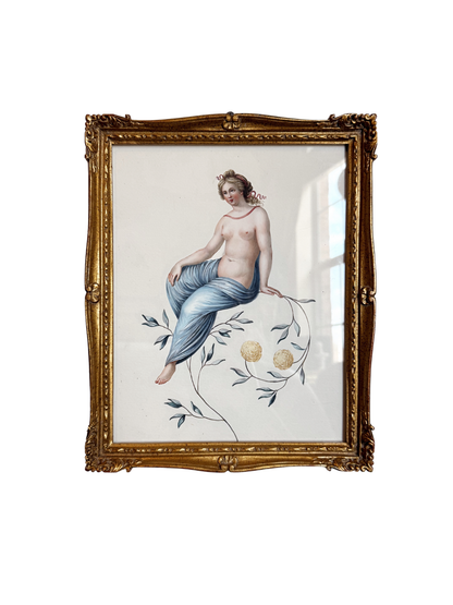 Lady On A Flowering Branch Framed Giclee Print