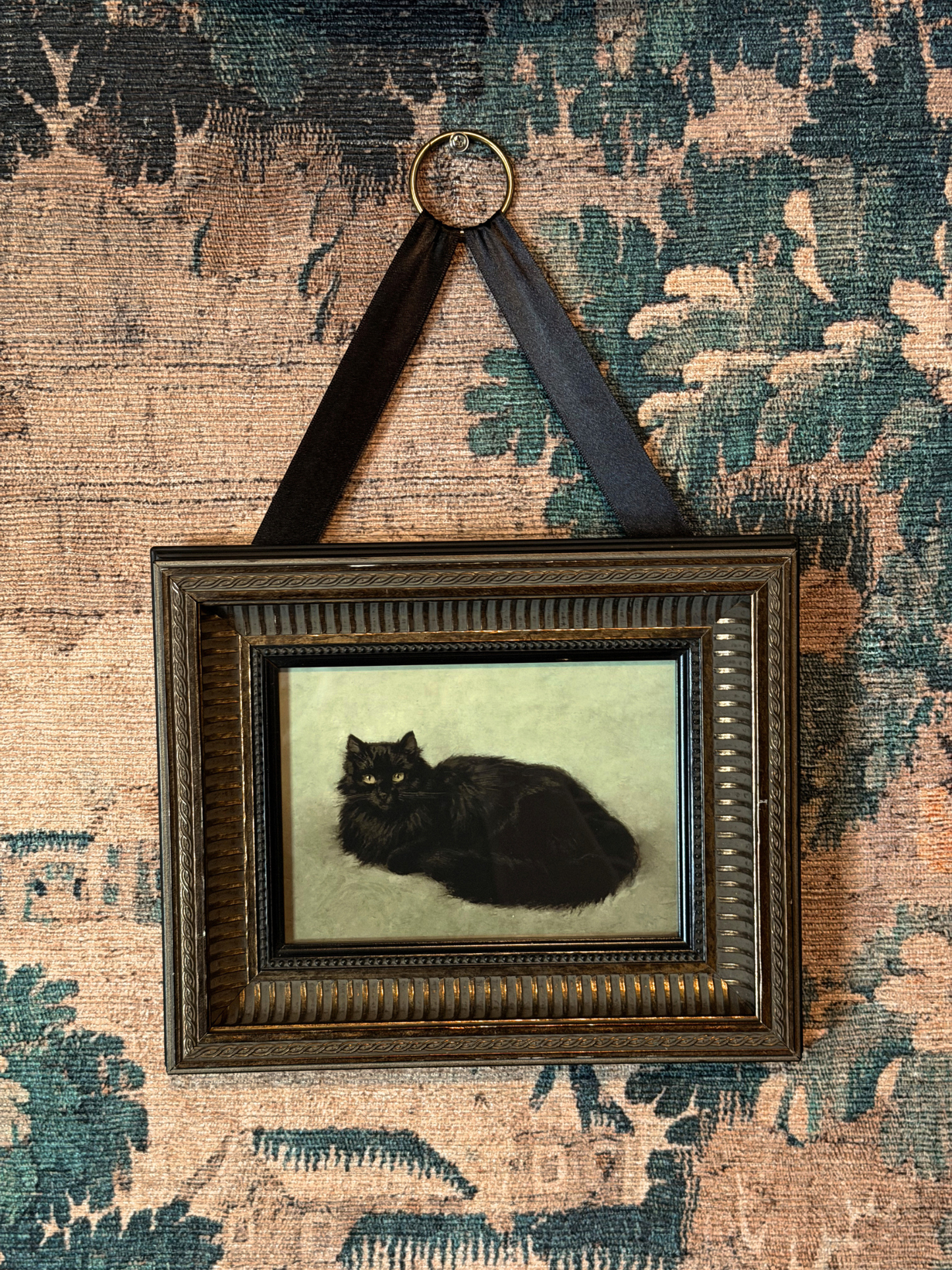 Framed Black Cat Giclee Print