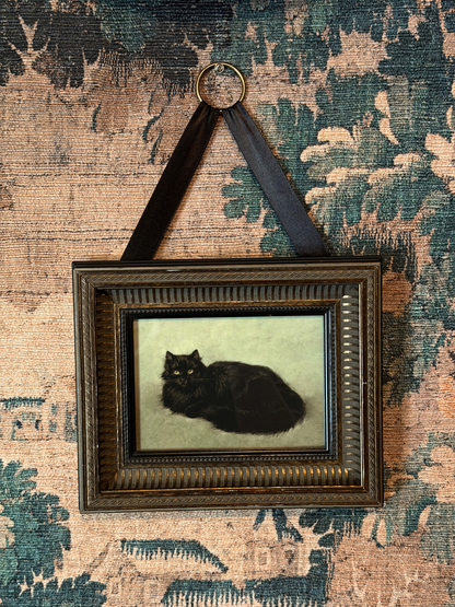 Framed Black Cat Giclee Print
