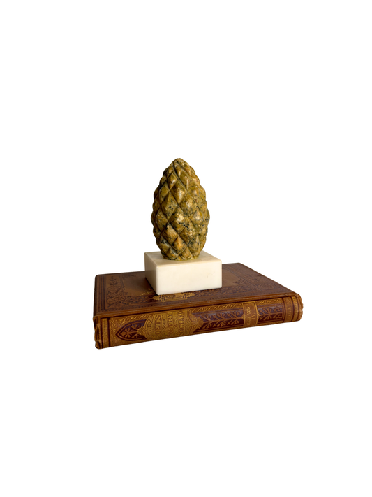 Single Italian Alabaster Pinecone Bookend