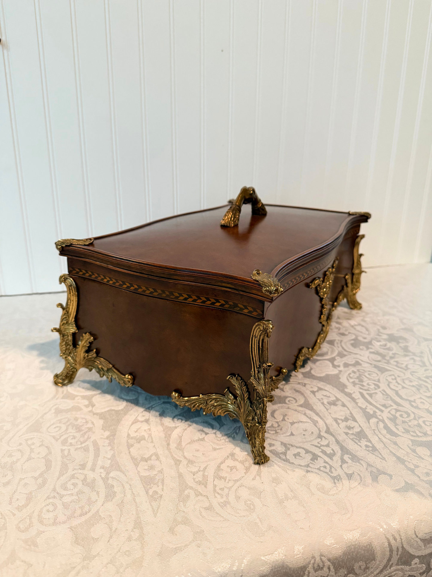 20th Century Burlwood & Brass Box