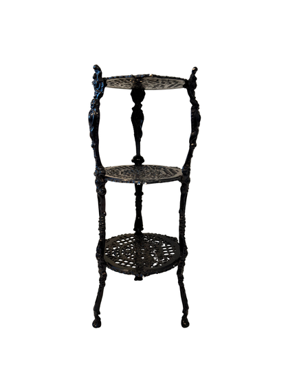 Black Cast Iron 3-Tier Plant Stand/Shelf