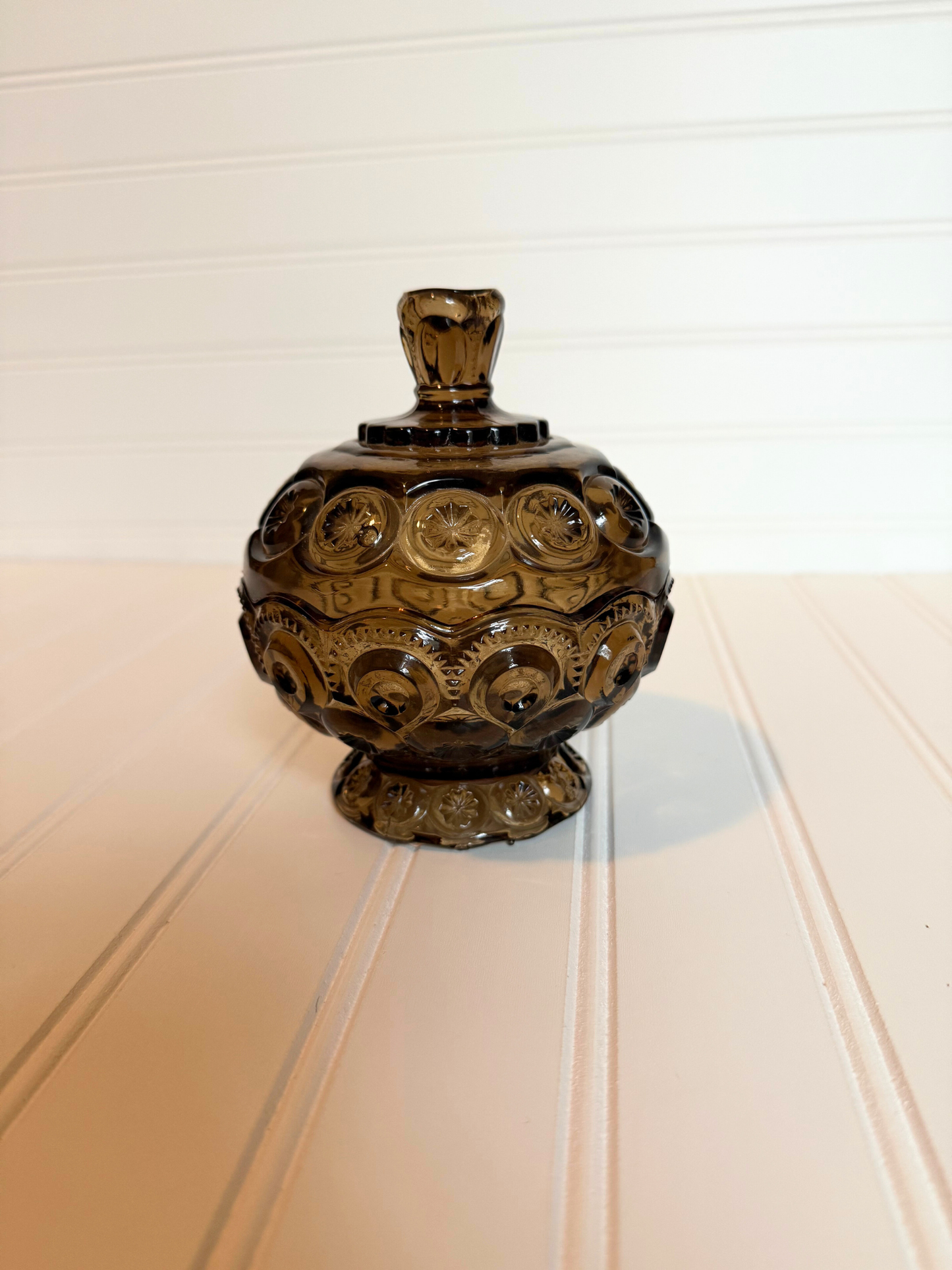 Smoke Brown Moon & Star Lidded Dish