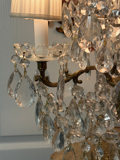 Brass & Crystal Tabletop Chandlier #1