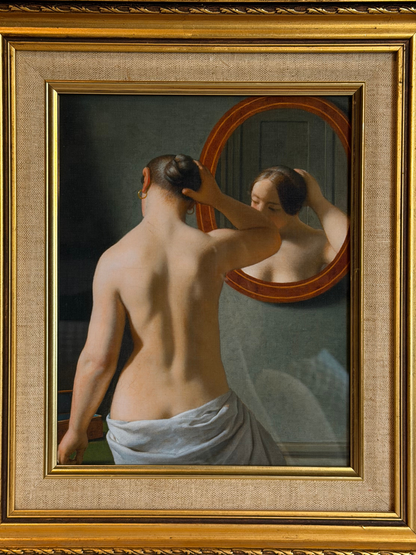 Framed Woman in Front of Mirror Print