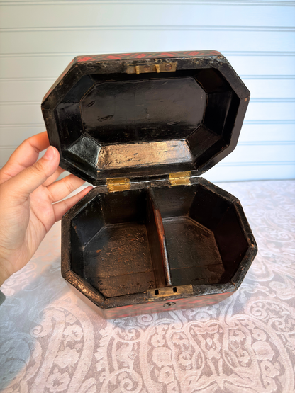 "Stuart" Tartan Ware Wood Tea Caddy