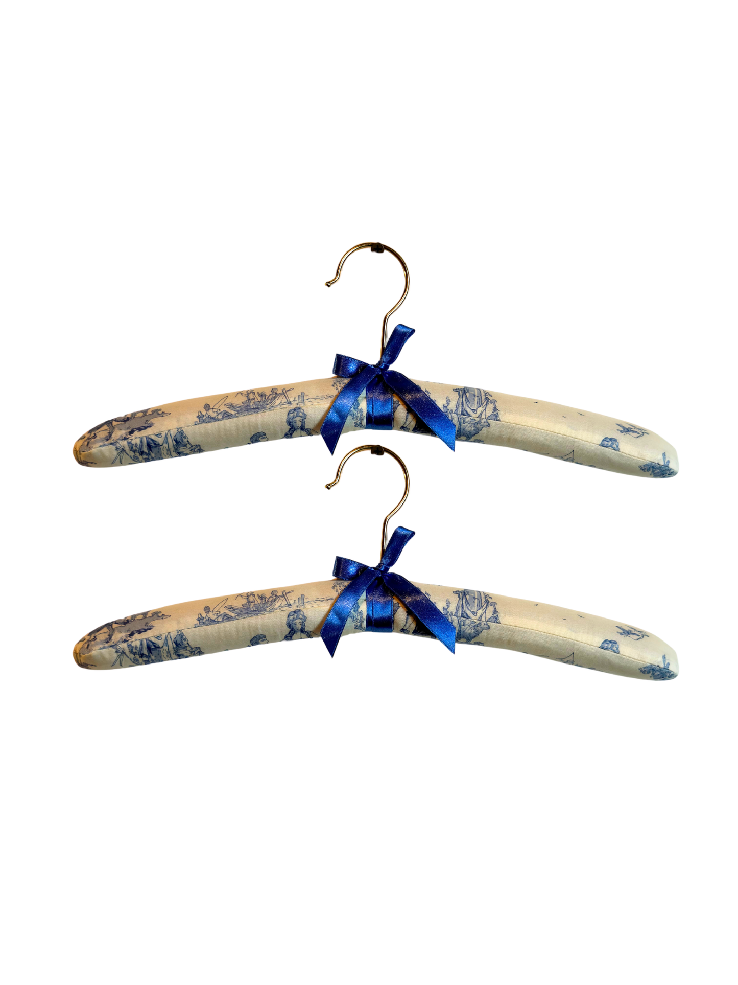 Blue & White Toile Cotton Padded Hangers