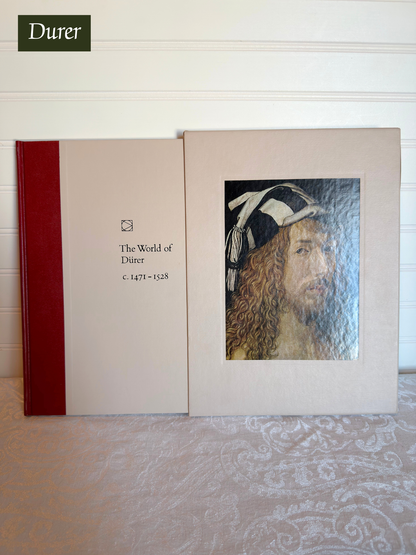 Book titled 'The World of Durer' with a portrait on the cover, featuring the artist Albrecht Durer.