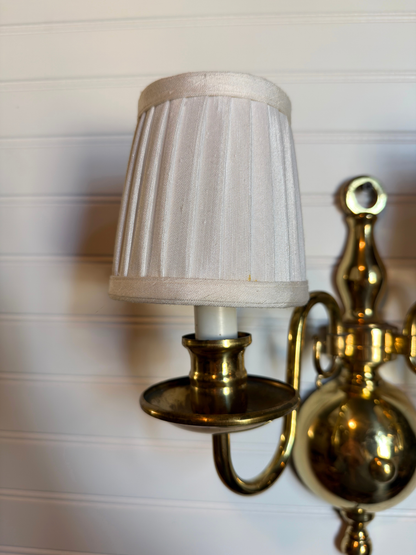 Pair of Brass Wall Scones with Lampshades