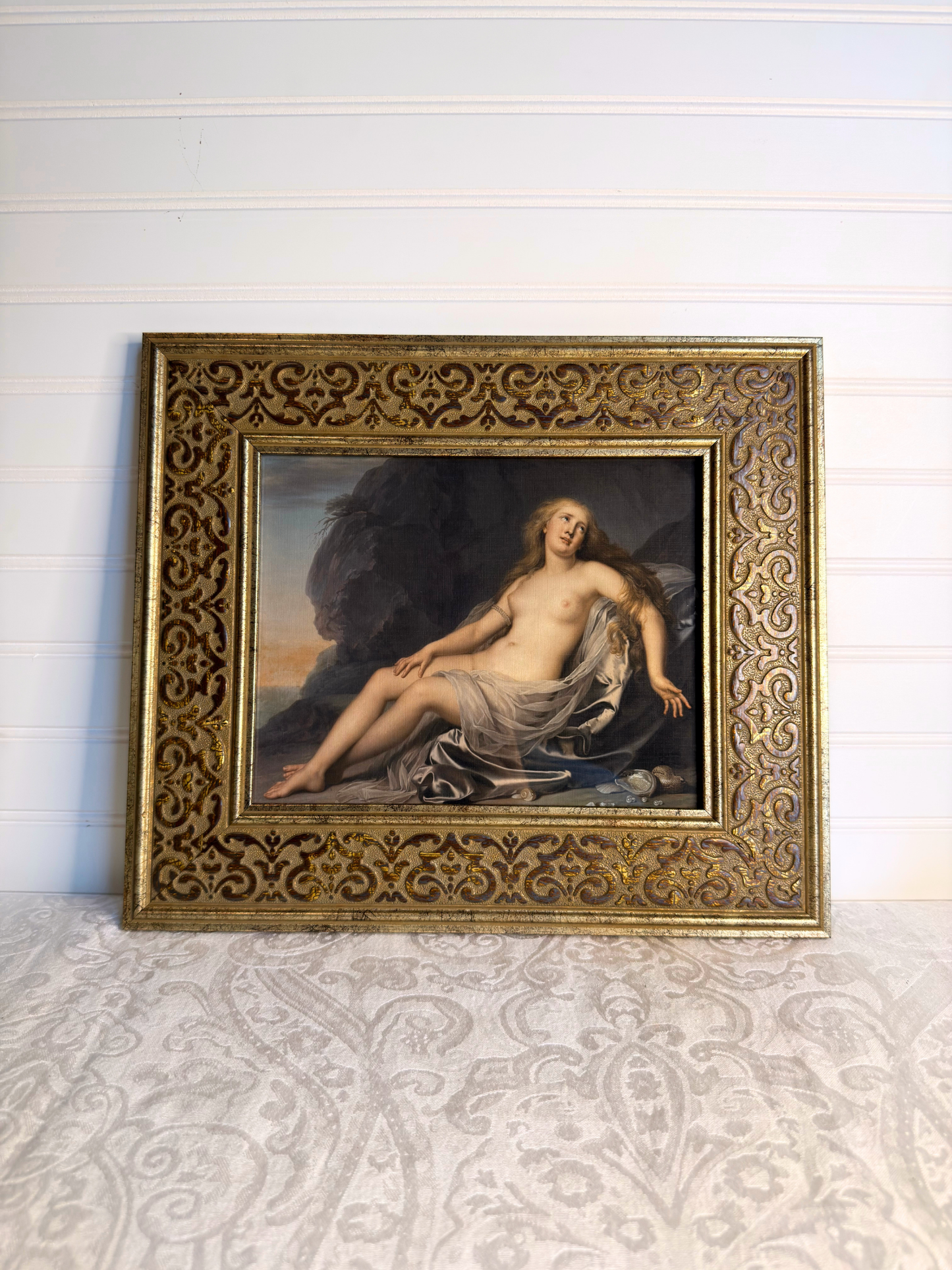 Framed Ariadne Lying By The Shore Print