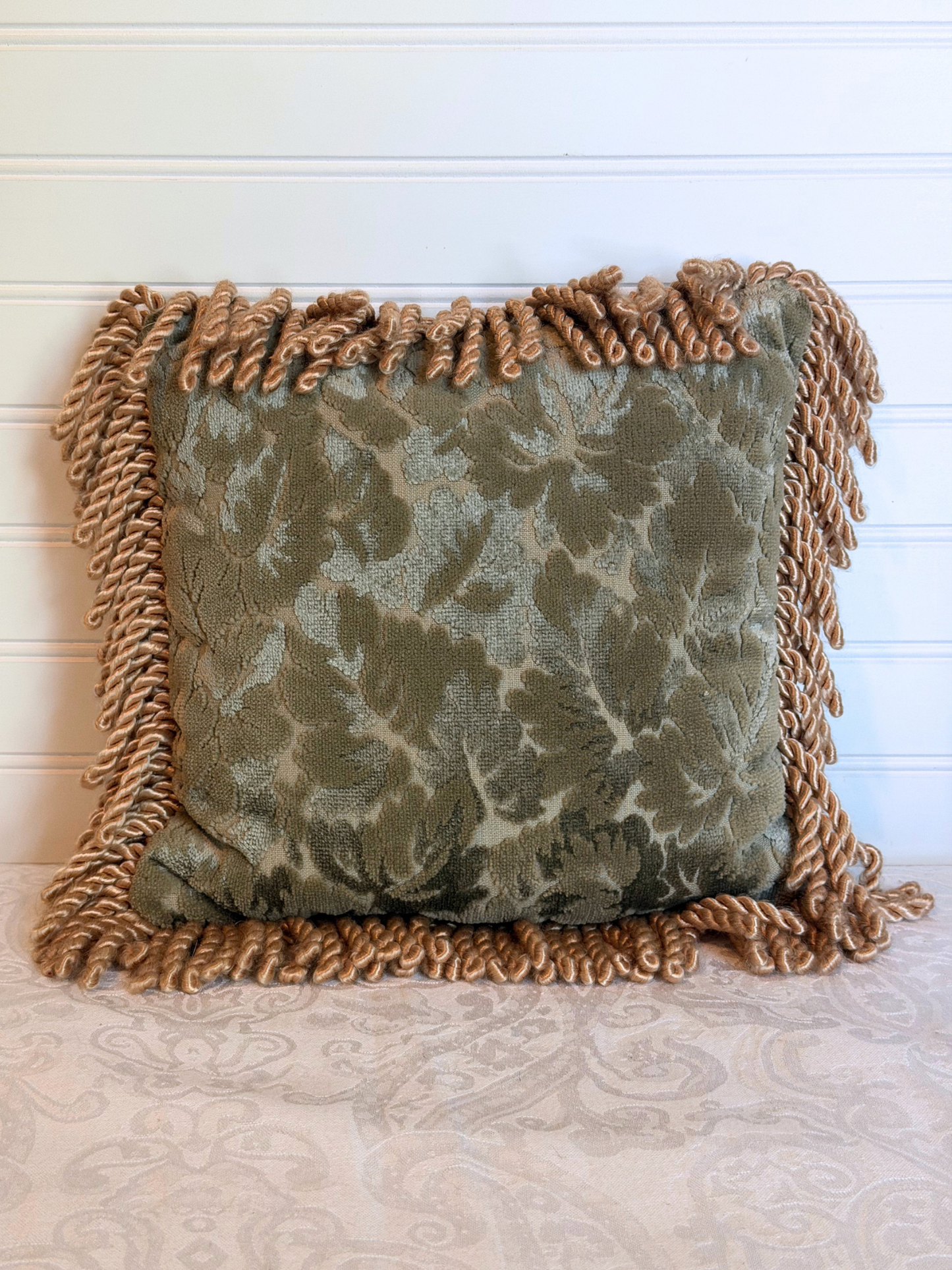 Dusty Blue Velvet Throw Pillow