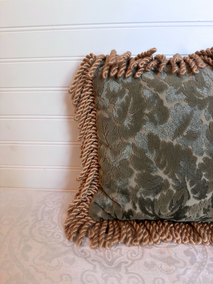 Dusty Blue Velvet Throw Pillow