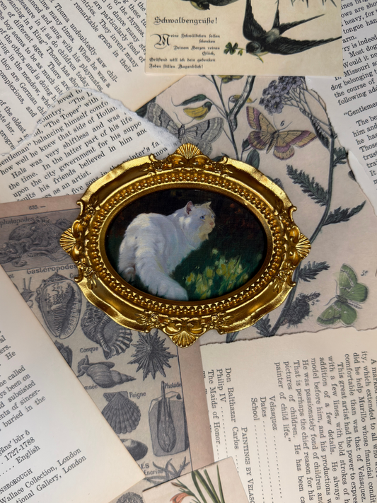 Small White Cat #1 Magnet