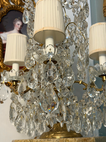 Brass & Crystal Tabletop Chandlier #1