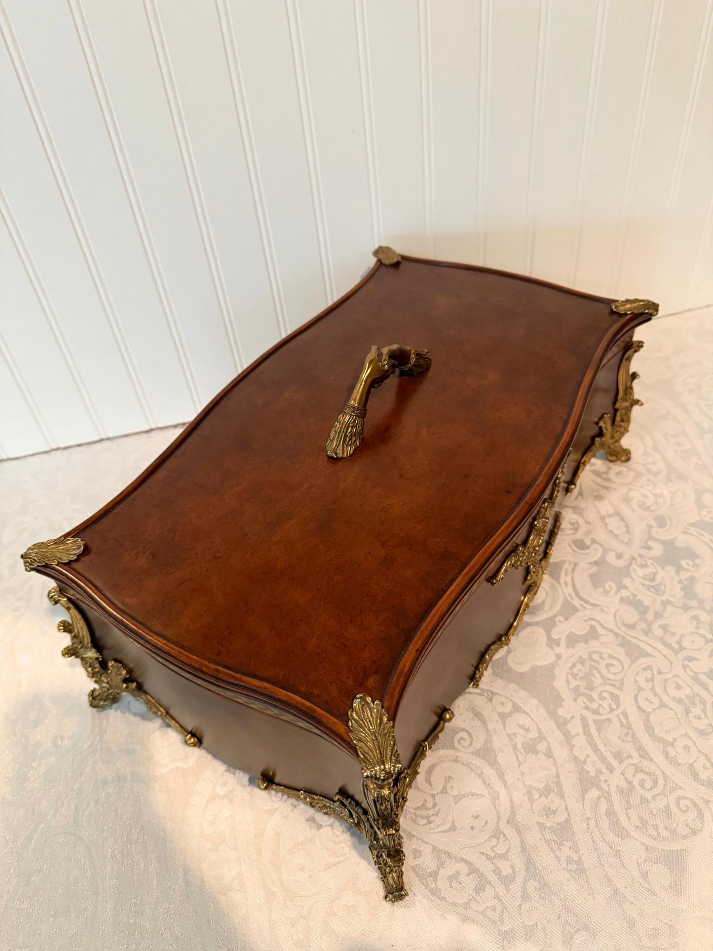 20th Century Burlwood & Brass Box