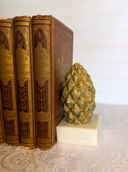 Single Italian Alabaster Pinecone Bookend