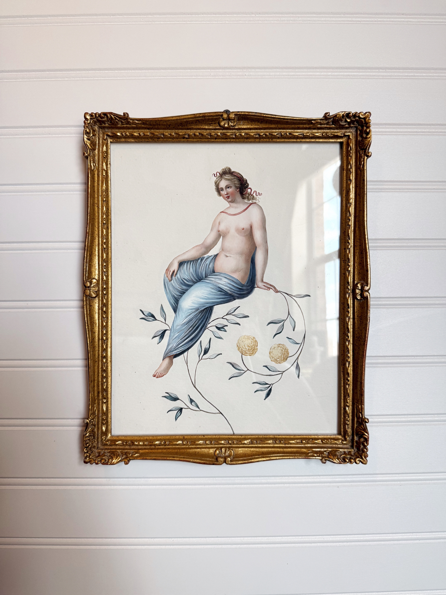 Lady On A Flowering Branch Framed Giclee Print