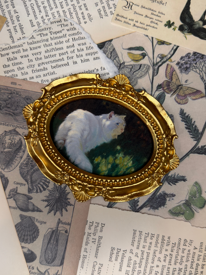 Small White Cat #1 Magnet