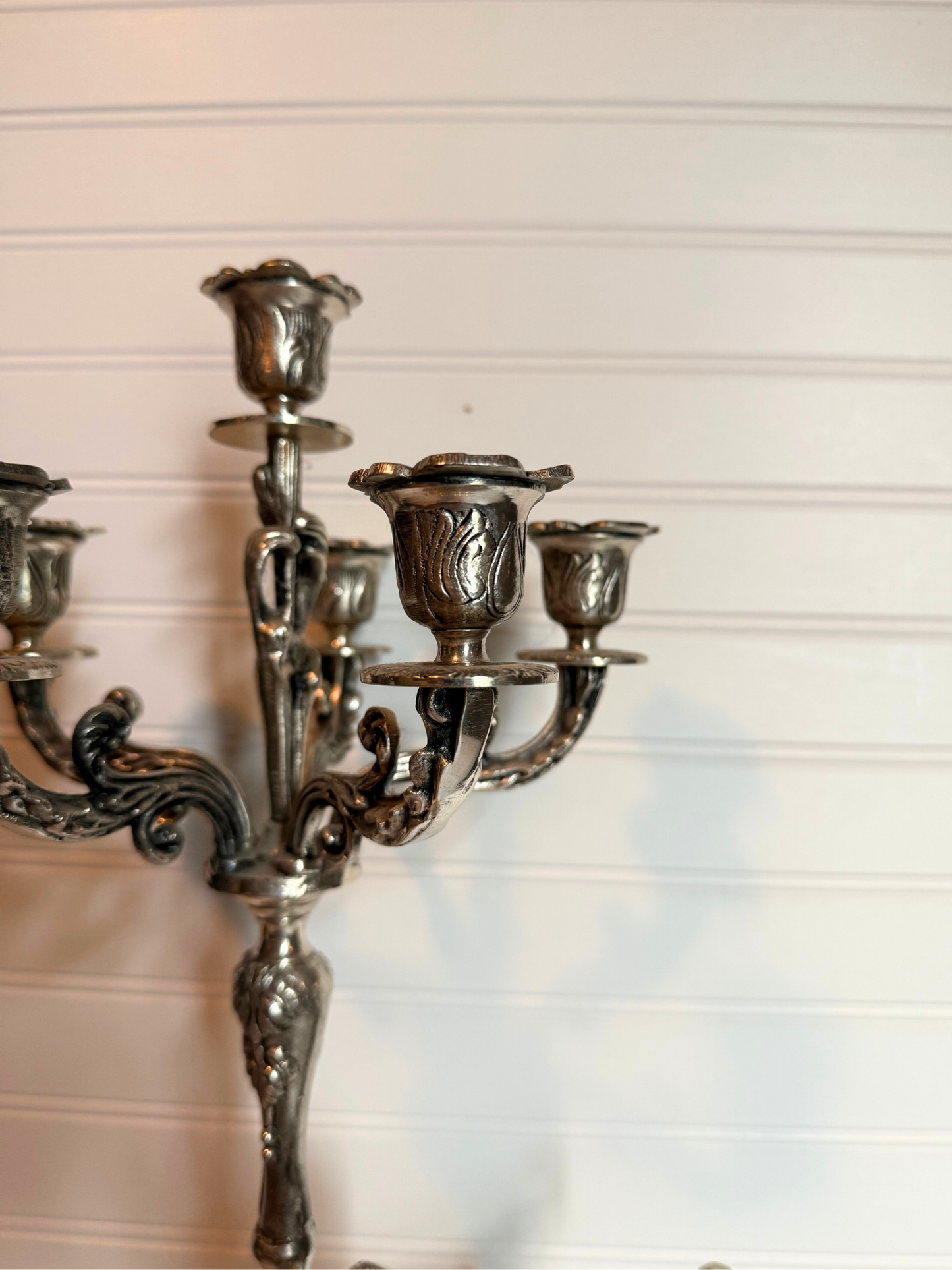 Silver Plated Mermaid Angel Candelabras