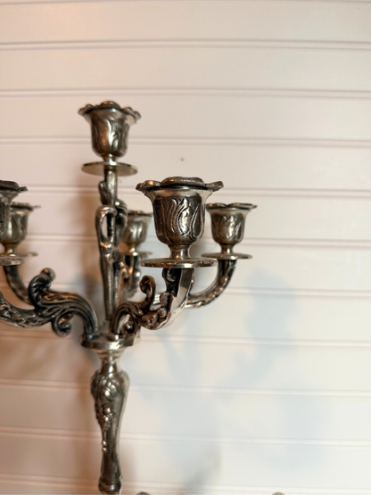 Silver Plated Mermaid Angel Candelabras