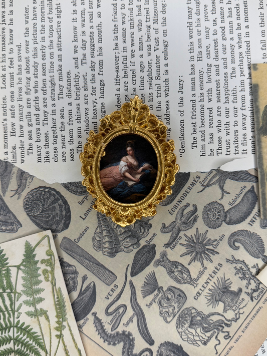 Mini Lady Reading Book Magnet